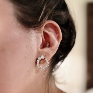 Sterling silver and moissanite gradient earrings